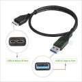 USB3.0 Micro-B Data Cable for Transcend StoreJet® 25H3 25C3N 25M3 25A3 25D3 25CK3 25S3 ESD400 Portable SSD Portable Hard Drives. 