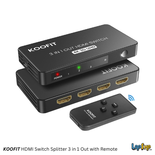 Upgrade Your Home Entertainment with KOOFIT 4K HDMI Switch 3-in-1 Out! Seamlessly switch between multiple devices, enjoy stunning 4K UHD and 3D content, and take control with the included remote. Ideal for PS5, PS4, Fire Stick, Apple TV, Xbox, and more. E