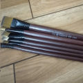 Artistic Paint Brushes / Flat Brush / Yinghua Paint Brush Art #SS-6pcs-FB-Brown. 