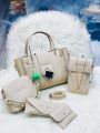 5 PIECE hand bag for girls, bags for girls, Bags for women BAG Luxury Brand 5 pcs/set Women's Cross Body & Shoulder Bag - Large Capacity Women Bag Ladies Leather Tote Fashion Shoulder Bags for Women 2024 with Wallet Bags for girls. 