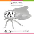 Techmanistan Honey Bee Shape Glass Honey Pot, Honey Bee Shape Spice Box, Blowing Glass Bee Figurine Honey Dispenser Honey Container Storage Box. 