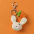 Handmade Wool keychain Soft Knitted Crochet Cute rabbit keyring Woolen Handmade crochet doll for Schoolbags Backpacks Key rings Handbag accessories Gift ideas. 