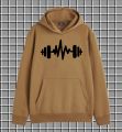Brown dumbell pullover warm fleece kangroo hoodie for men and boys. 