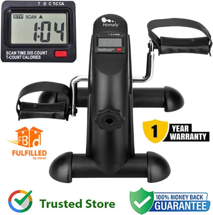 Mini Exercise Bike Exercise Cycle Compact Under Desk Pedal Bike Pedal Cycle Exerciser for Arms and Legs with LCD Screen, Portable Foot Cycle, Digital Monitor, Step Tracker, and Adjustable Tension Knob