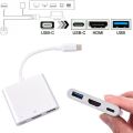 New Type C USB 3.1 to USB-C 4K HDMI USB 3.0 Adapter 3 in 1 Hub For Note books. 