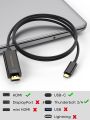 USB C to HDMI Cable 3FT Male to Male, or Home Office, 4K@30Hz for Black. 