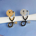 Bag Brooch Creative Cartoon Stethoscope Smooth Edge Lapel Pin. 