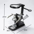 Electrica TE-803 Hands-Free USB Welding Magnifying Glass with 2.5X/4X/16X Lenses, 16 LED Lights, Solder Iron Stand Holder Station Magnifier. 