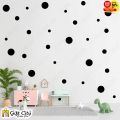 Gift City Presents Big European Style Wooden Wall Clock / 25 Polka Stickers for Home and Offices, 3D Design Self Adhesive. 