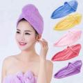 Quick Dry Towel Hair Drying Terry Hat Quick Dryer Water Absorbent Shower Turban Fast Magic Hair Wrap with Button Wrapped Bath Cap Facial Salon Face Wash Towels. 