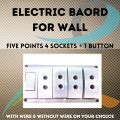 Electric Extension Board Wall Electric Board High Quality PVC Box & Fibar Sheet Piano Switch Sockets (5 Points). 