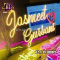Customized Couple Name Neon Sign Wall Hanging Frame, Size 12 x 18 inches with 2A Adapter. 