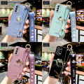 AnDyH New Wristband Phone Case For OPPO Reno 4 4G Popular Straight Edge Electroplating Shockproof Phone Case All Inclusive Lens Cover Maple Leaf Pattern Protective Case With Noble Lanyard. 