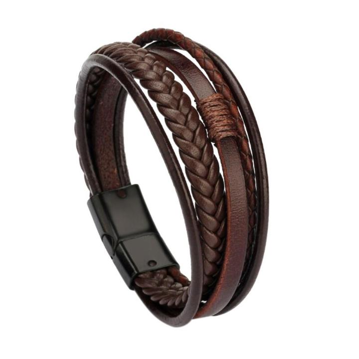 Fashion Leather Rope Hand-Woven Bracelet Men's Bracelet Ethnic Style Jewelry For Women Men Handmade Friendship Gifts