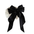 Elegant Bow Ribbon Hair Clip Fashion Solid Satin Spring Clip Hair Pin Headband. 