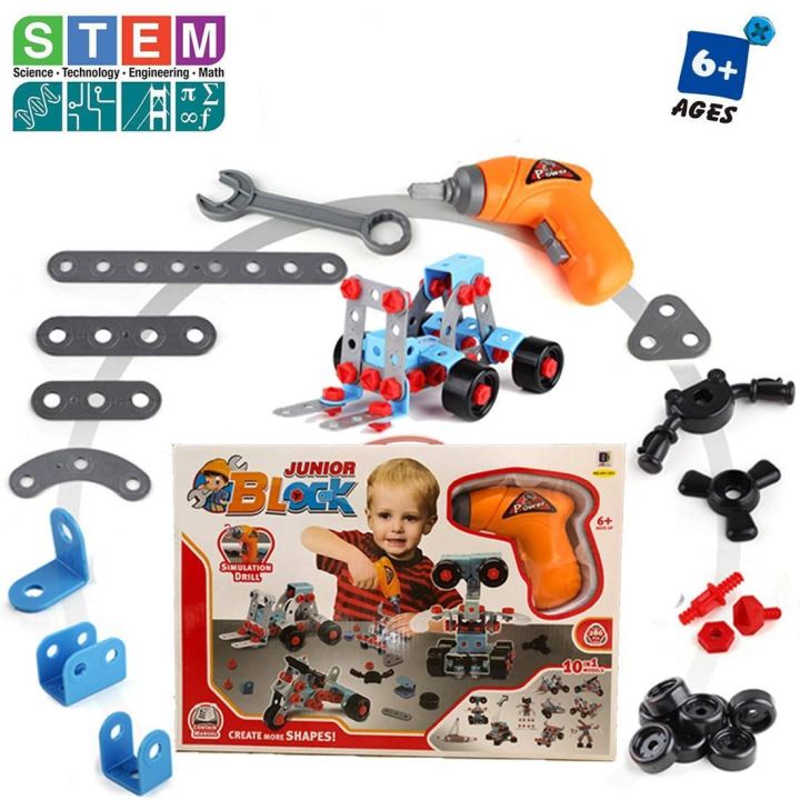 Junior%20Blocks%20with%20Simulation%20Drill%20-%20286%20Pieces(10%20in%201%20Models)%20for%20Kids%20-%20Image%203