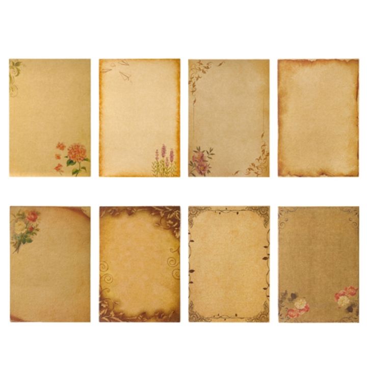 80 Sheets Vintage Antique Paper | 8.5 X 11 Letter Size Printer Paper, Double-Sided Aged Parchment Style
