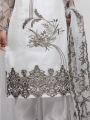 Organza white 3 Pieces Embroidered Stitch Ladies Suit Ready to Wear for Girls and Women. 