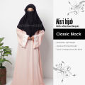 Modern Modest – Misri Hijab With Attached Niqab - Super Breathable – Opaque Good Coverage Front and Back, Thick but Feels Light for Girls/Women. 