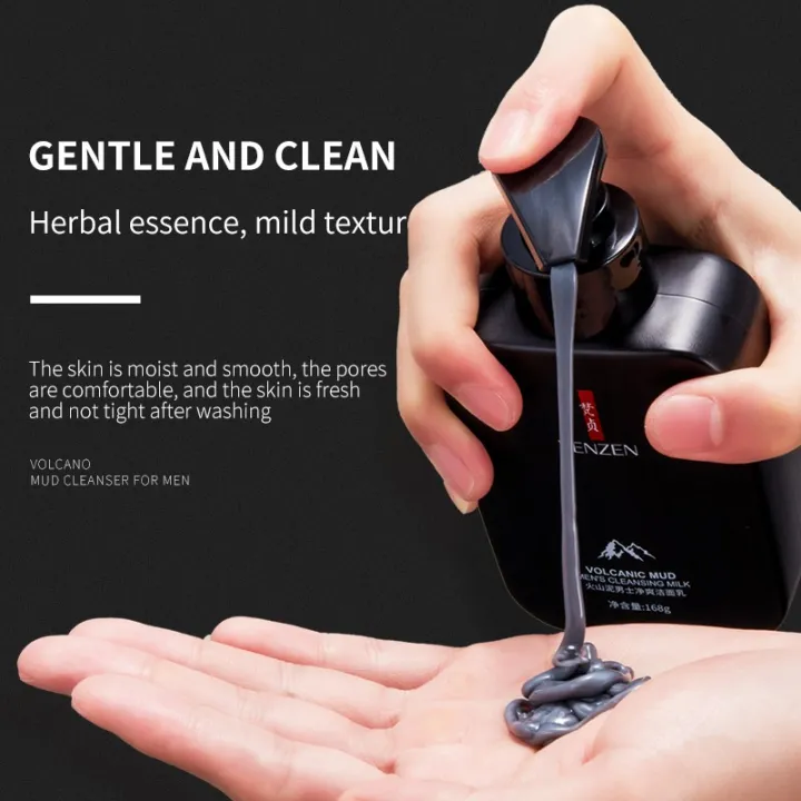 VENZEN/KORMESIC%20Mens%20Face%20Wash%20Oil-Control%20Volcanic%20Mud%20Men's%20Cleansing%20Milk%20Facial%20Cleanser%20-FZ05434%20-%20Image%203
