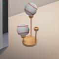 Baseball Display Stand Portable Table Centerpieces Wood Seat for Collections Crystal Ball. 