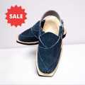 Norozi blue chappal with tire sole. 