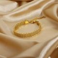 Stainless Steel Clover Jewellery Set for Girls & Women – 3 Piece Set with Double-Sided Necklace, Bracelet & Earrings | Gold Color European Style. 