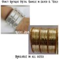 Fancy Antique Metal Bangle In Gold & Silver  And Single Line Diamond Bangle 24 Pieces For Girls With Extra Shinning All Sizes available ( Do, Sawa and Dhai ). 