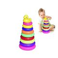 Plastic Rainbow Stacking Ring Toys for Kids, Baby Rings Toys 9 Pics Set. 