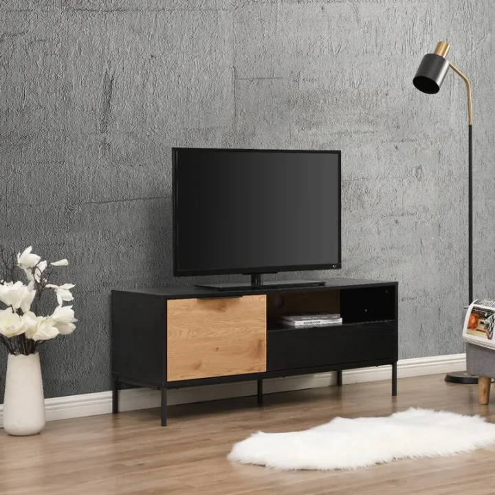 Sleek%201%20Door%201%20Drawer%20TV%20Cabinet%20in%20Black%20Oak%20Finish%20%7C%20Matte%20Black%20TV%20Stand%20Table,%20Wooden%20TV%20Unit,%20LED%20TV%20Console,%20and%20Media%20Stand%20for%20a%20Contemporary%20Entertainment%20Center%20-%20Image%209