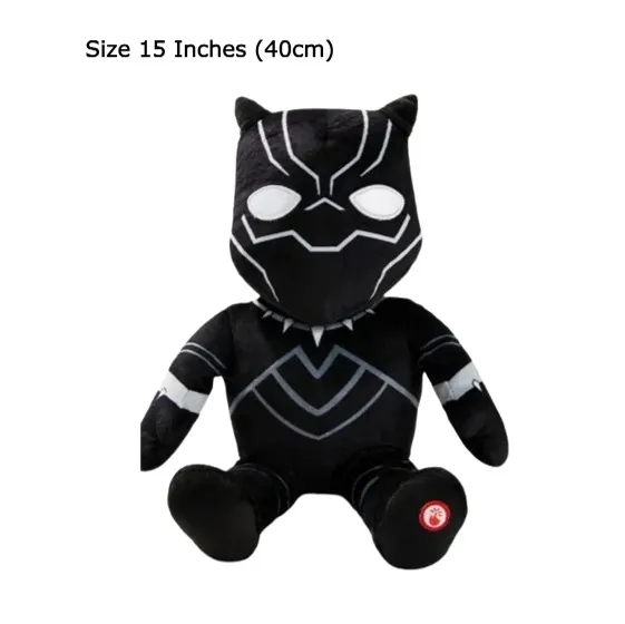 Peluche Marvel Black Panther 25 Cm - Disney Store Ufficiale, Morbido Con Dettagli Ricamati, Collezione Team Marvel
