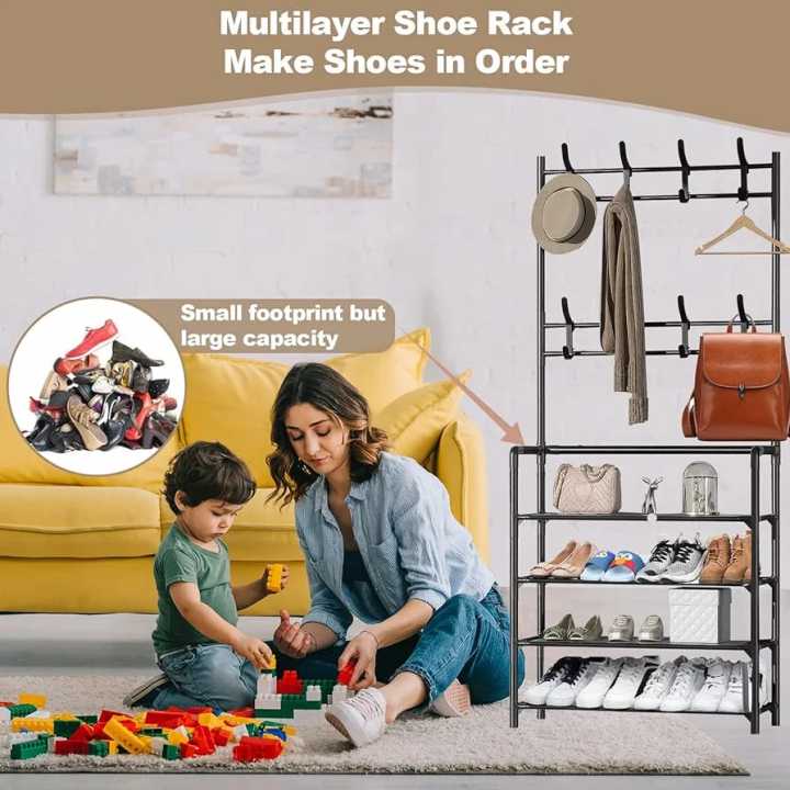 HM 3-in-1 Entryway Coat Rack with Shoe Rack | Daraz.pk