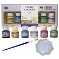 Fabric Paint color 25ml 6 pcs with colour Palette brush and wooden sticks (Textile). 