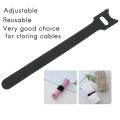 ARMICO 20PCS Fastening Cable Ties Reusable,Newlan Adjustable Cord Straps Premium 6-Inch Adjustable Cord Ties, Microfiber Cloth Cable Management Straps Hook Loop Cord Organizer Wire Ties Reusable-Black. 