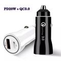 Basics Mini Car Charger with Dual Output, Fast Charging (Type C 20W + Type A 3.0A) Compatible with All Smartphones(Black) QC3.0+3.1A Car Charger Fast Charging White Black Mini Shape Car Lighter Slot PD 20W USB Type C Charge Mobile Phone. 