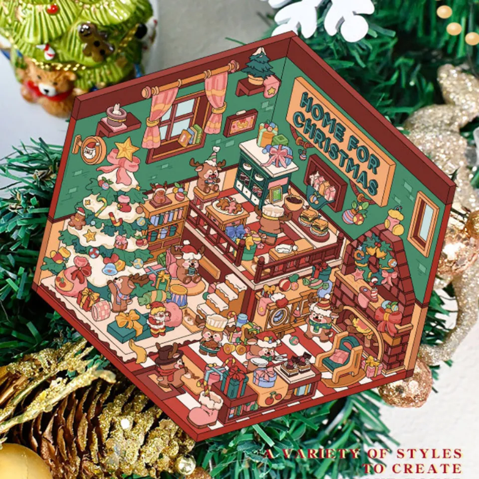 4 Sets 3D Haus Aufkleber DIY - Miniatur Sticker Szenen Für Erwachsene & Kinder Zur Entspannung