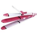 SHINON 3 in 1 Hair Straightener Crimper And crimple and roller Curler SH 8088 Pink And White. 