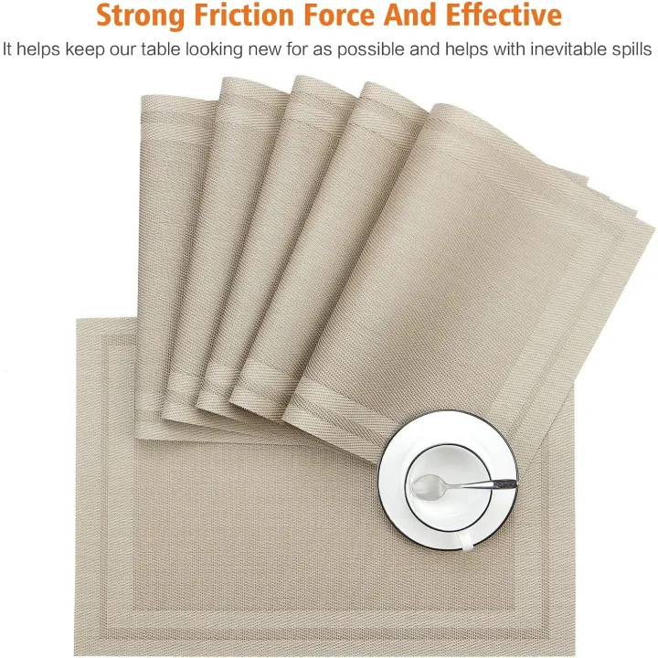7Pcs%20Table%20Mat%20&%20Table%20Runner%20Set%20Heat%20Resistant%20Placemats,%20Stain%20Resistant%20Washable%20PVC%20Table%20Mats%20for%20Dining%20Table%20Woven%20Placemat%20-%20QS%20Bedding%20-%20Image%205