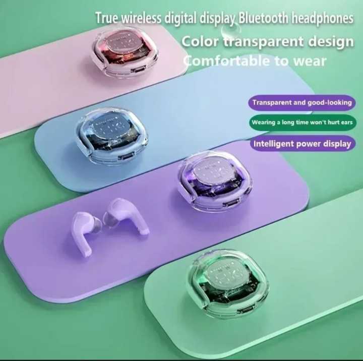 Air buds Transparent Air39 Airpods Bluetooth Round Drawer TWS Fully WATER prof Earphones Wireless Earbuds ENC Noise Reduction Headsets LED Display Sport Headphones Round Drawer Type Charging Case Best Wireless Airbuds Environmental Touch Control Earbu