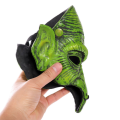 Halloween Green Goblin Mask Creepy Scary Halloween Latex Witch Evil Demon Warlock Half Face Mask. 