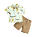 Baby Boy's Safari Theme Birthday Outfit Summer Toddler Boy Clothing 2PCS Set Kids Cartoon Boys Gentleman Clothes Suit Cotton Sunsuit 6-24 Months. 