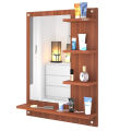 Wooden DIY Bathroom dressing mirror with shelves, home wall mount dressing mirror table, space saver and decorative. 