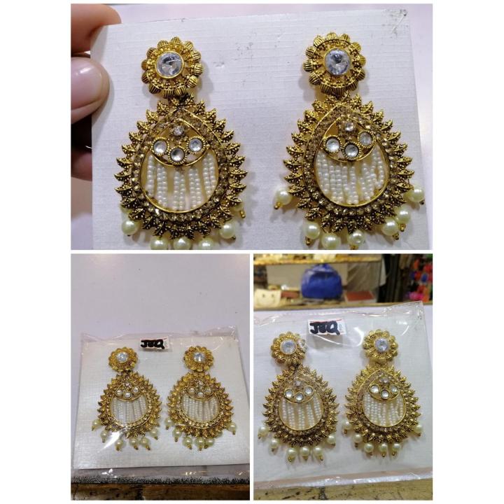Indian kundan earrings gold palated 1carat