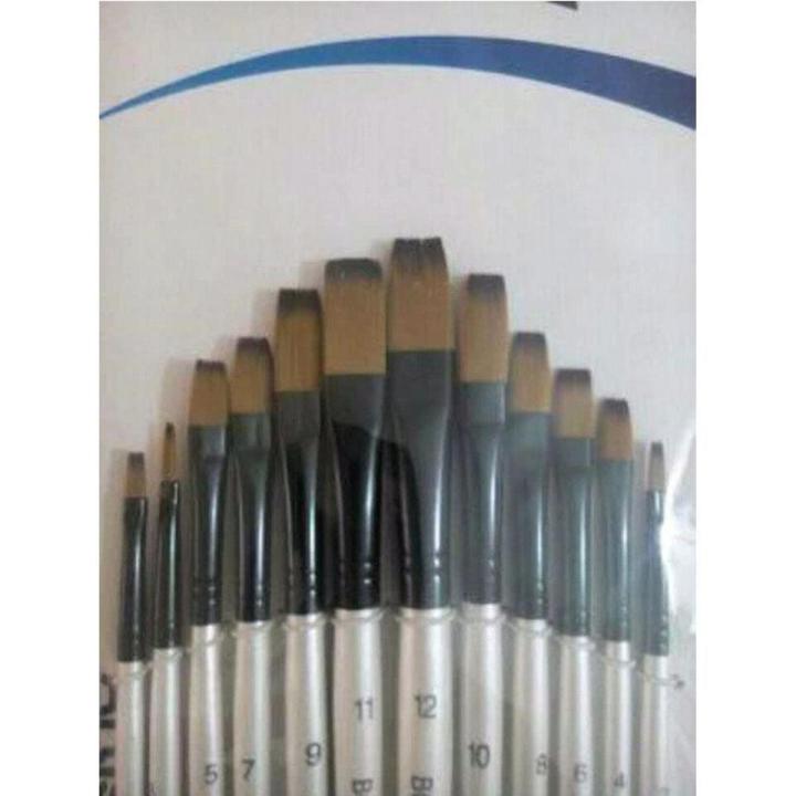 Set of 12 - Painting Brushes - White