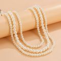 Kunjoe 3pcs/set White Imitation Pearls Choker Necklace For Men Bohemian Pearl Beaded Neck Women Jewelry Collar Accessories. 