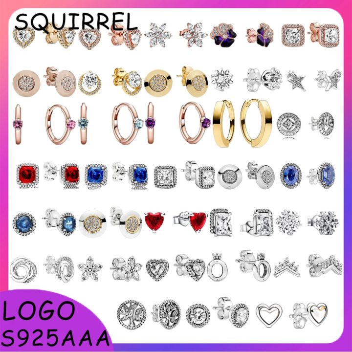 Earring 1 925 Sterling Silver Earrings Sparkling Freehand Heart Colored Cubic Zircon Earrings Women Fashion Jewelry Gift
