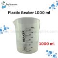 Plastic Beaker 1000 ml, Measuring Cup 1000 ml - Polypropylene Plastic - Raised Graduations, - Euro Design – Unichem – Use Education Equipment for Industrial and Academic Labs easy reading, or used widely in kitchen. - Science Research Kitchen, Chemistry. 