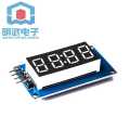 4-Digit Digital Tube Display Module with Adjustable Brightness LED and Clock Accessories for Building Blocks. 