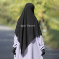 Hijab Throne Premium Luxury Chiffon Georgette Square Scarf with Half Niqab Patti Set - Soft and Breathable. 