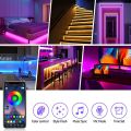 Motion Sensor LED Strip Lights 6m, 2PCS 3M USB LED Lights with Battery Powered, 5050 Music Sync LED Strip with APP Control, RGB Lights for Bed, Stairs, Cabinet. 